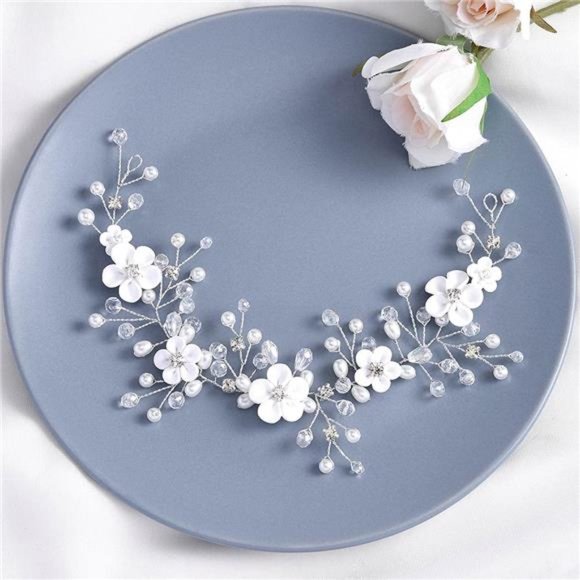 Pearl Wedding Hair Vine | Bridal Headband - Picture 4 of 5